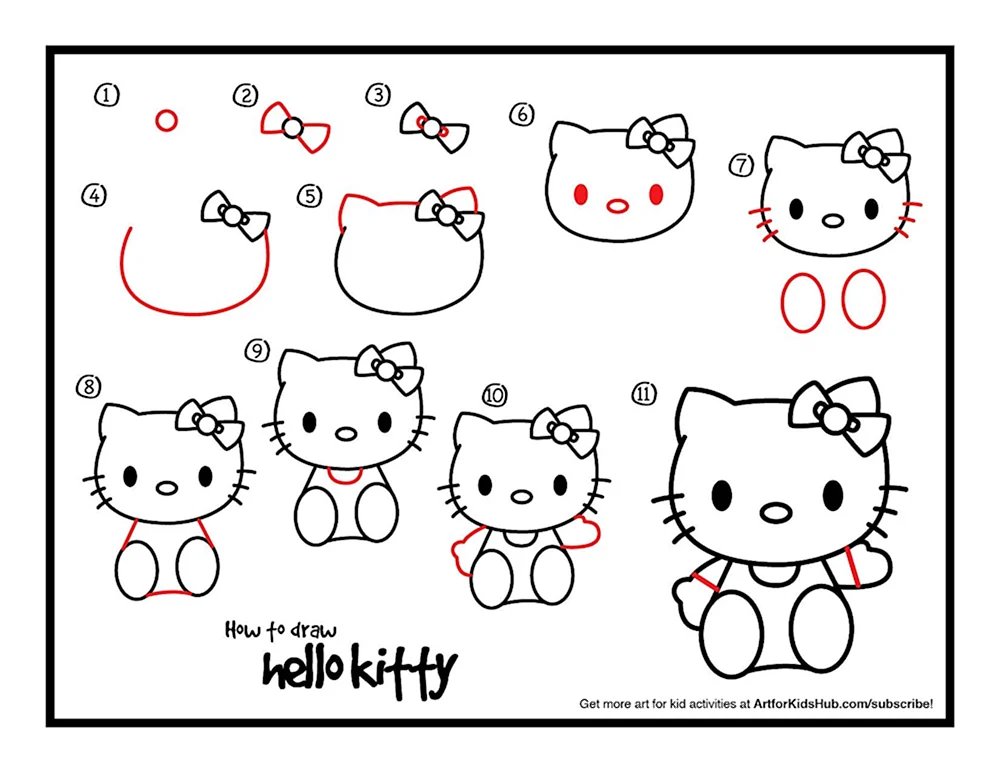 HELLO KITTY РИСУНОК 😍 КАК ЛЕГКО НАРИСОВАТЬ HELLO KITTY 