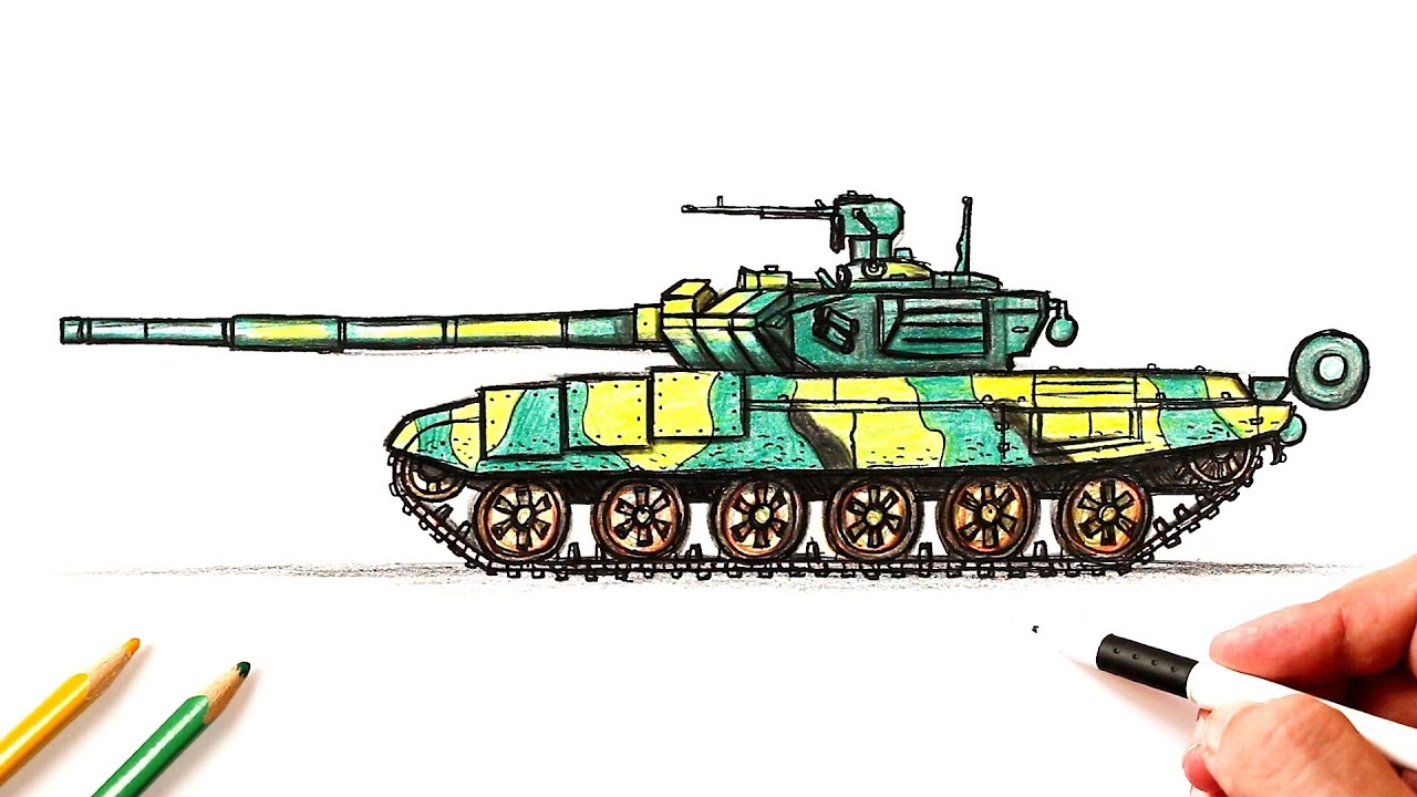 How to draw an Abrams tank