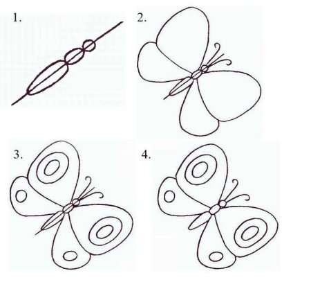 Как нарисовать бабочку карандашом пошагово