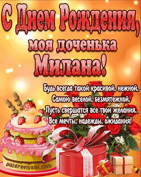 С днем Рождения Милана