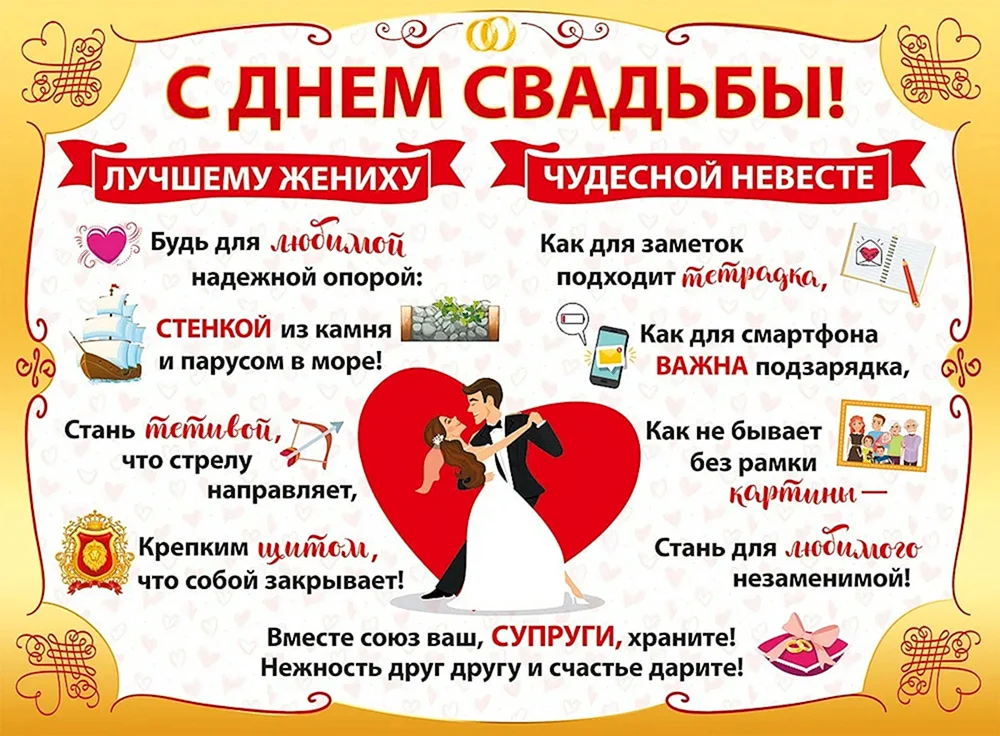 😃 Открытки, картинки, поздравления, стихи С Днем Свадьбы