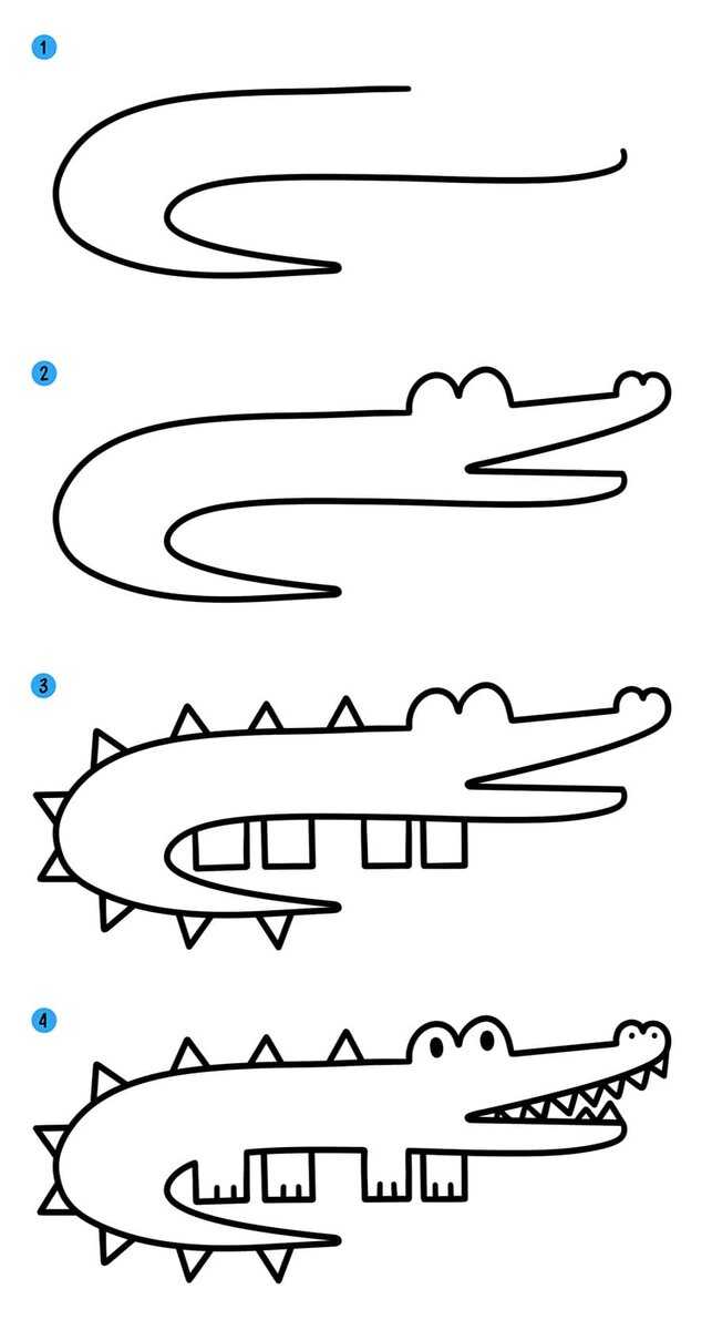 иллюстрация мультяшного крокодила