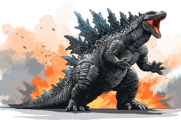 Картина Godzilla Холст Прямоугольная 