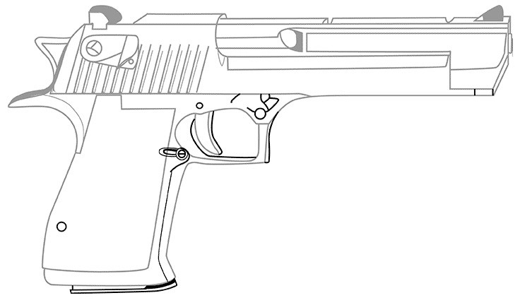 как нарисовать Desert Eagle карандашом 