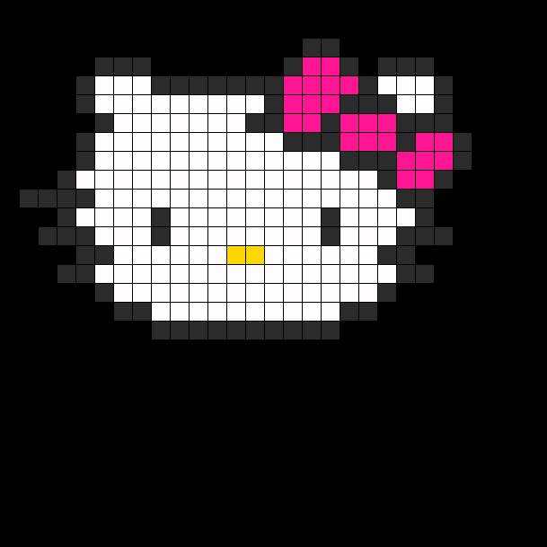 Как нарисовать HELLO KITTY в костюме Коровки по клеточкам 