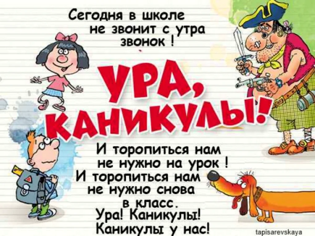 Смешные картинки Удачных каникул 