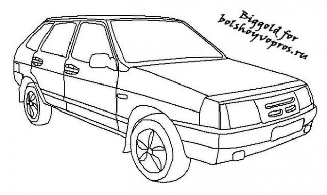 Научитесь, как рисовать машину поэтапно 