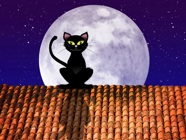 Картина маслом Кот на крыше Cat on the roof купить на стену 