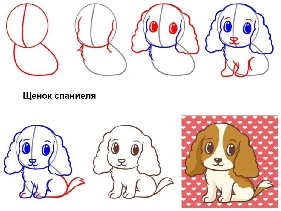 Рисунки щенков для срисовки 