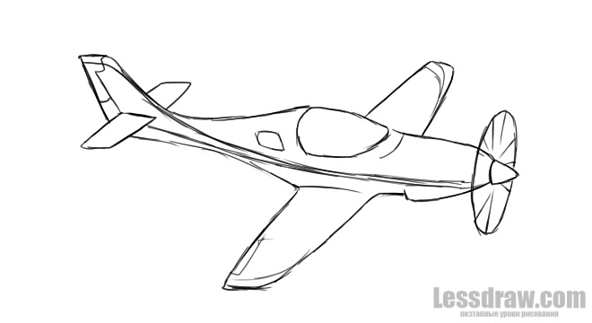 Как нарисовать самолет поэтапно карандашом