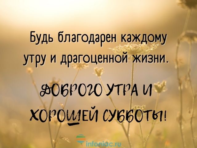 Открытка Доброе утро Субботы!