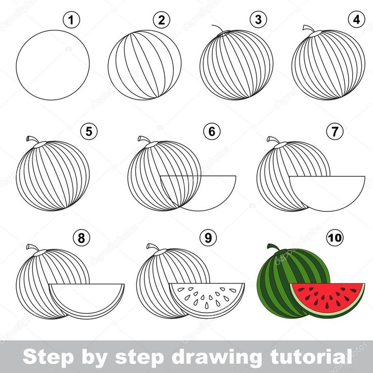 Простые рисунки #152 Как нарисовать арбуз 😋