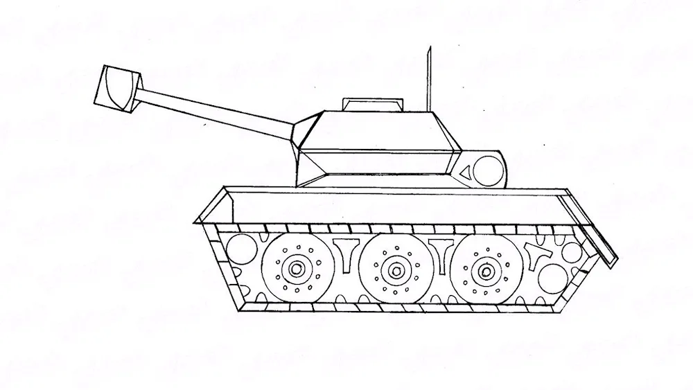 Как нарисовать танк поэтапно карандашом 