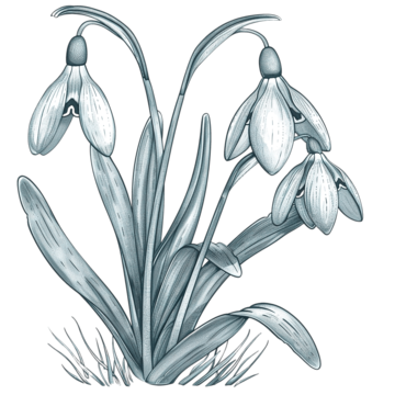 How to draw snowdrops is easy for beginners