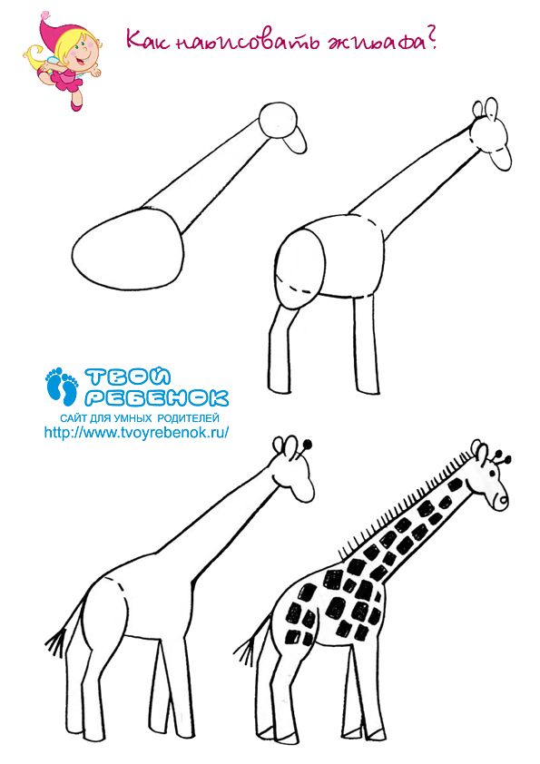 рисунок жираф дизайн бесплатно на белом фоне эскиз контура 