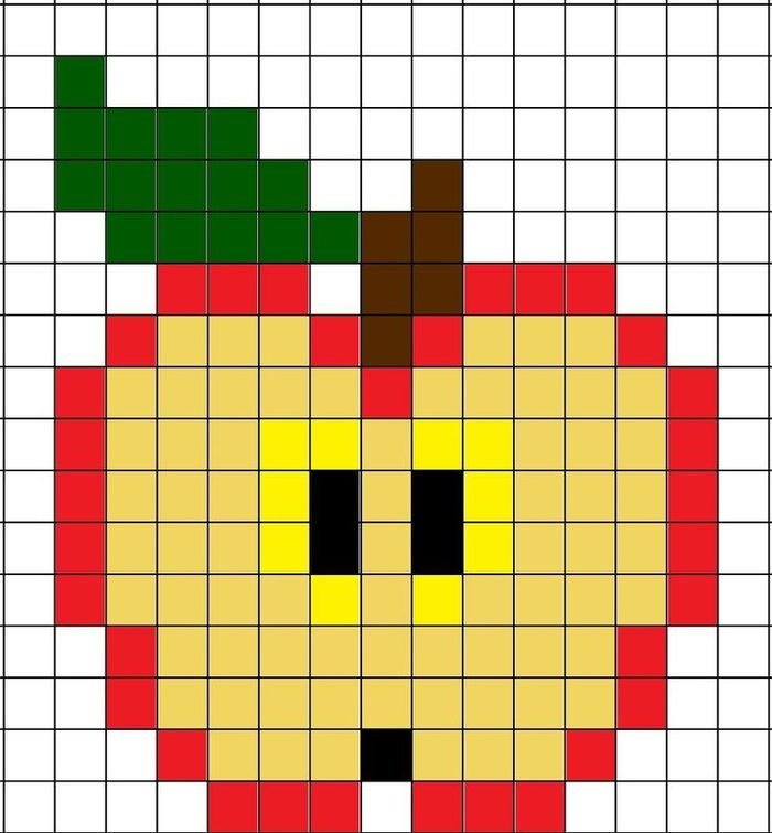 Рисунки пиксели по клеточкам в тетради маленькие 
