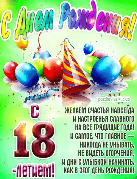 Поздравления С День Рождения18лет 