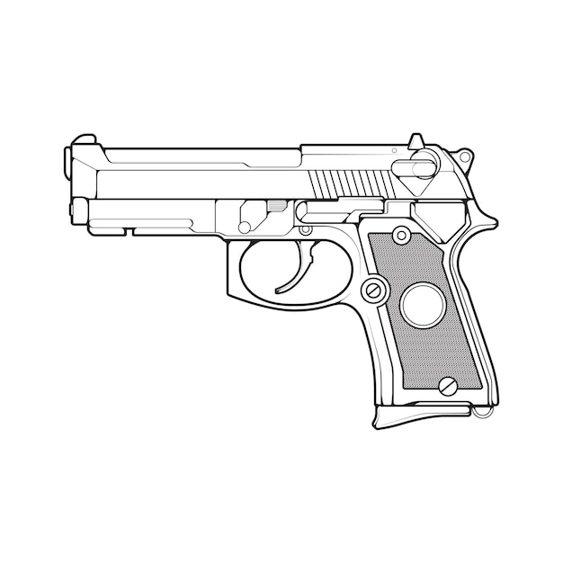 How to draw a gun Step by Step on paper