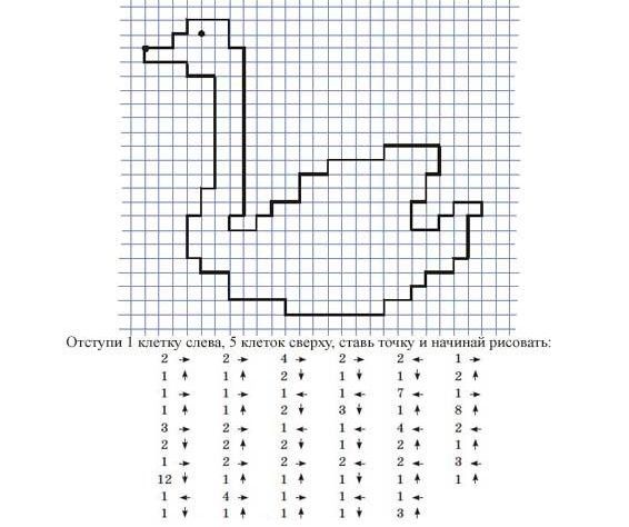 Рисунки по клеточкам простые и сложные
